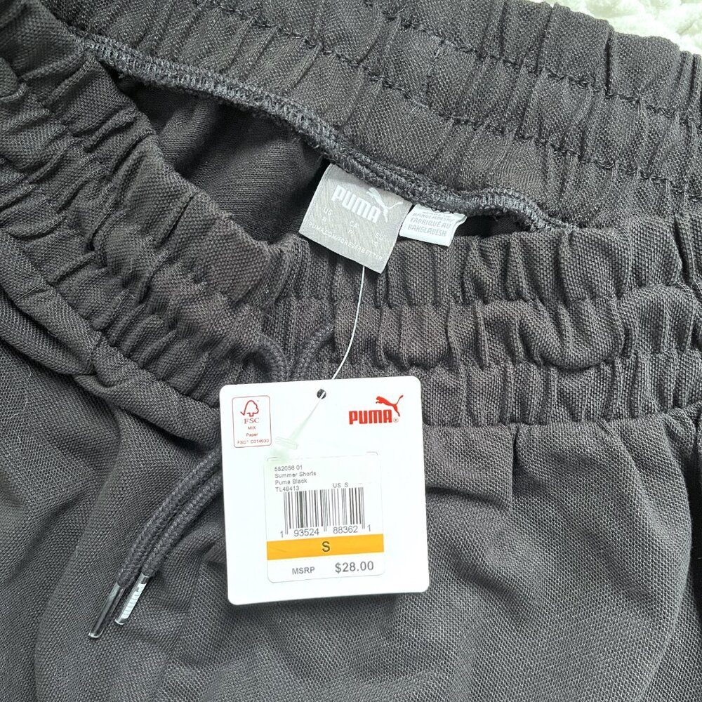 NWT Puma Textured Summer Shorts (Black) S - Picture 3 of 8